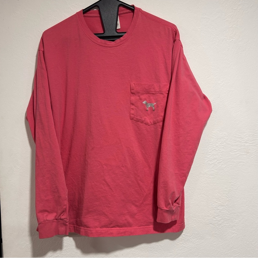 PINK Victoria's Secret Long Sleeve Shirt in Bold Pink